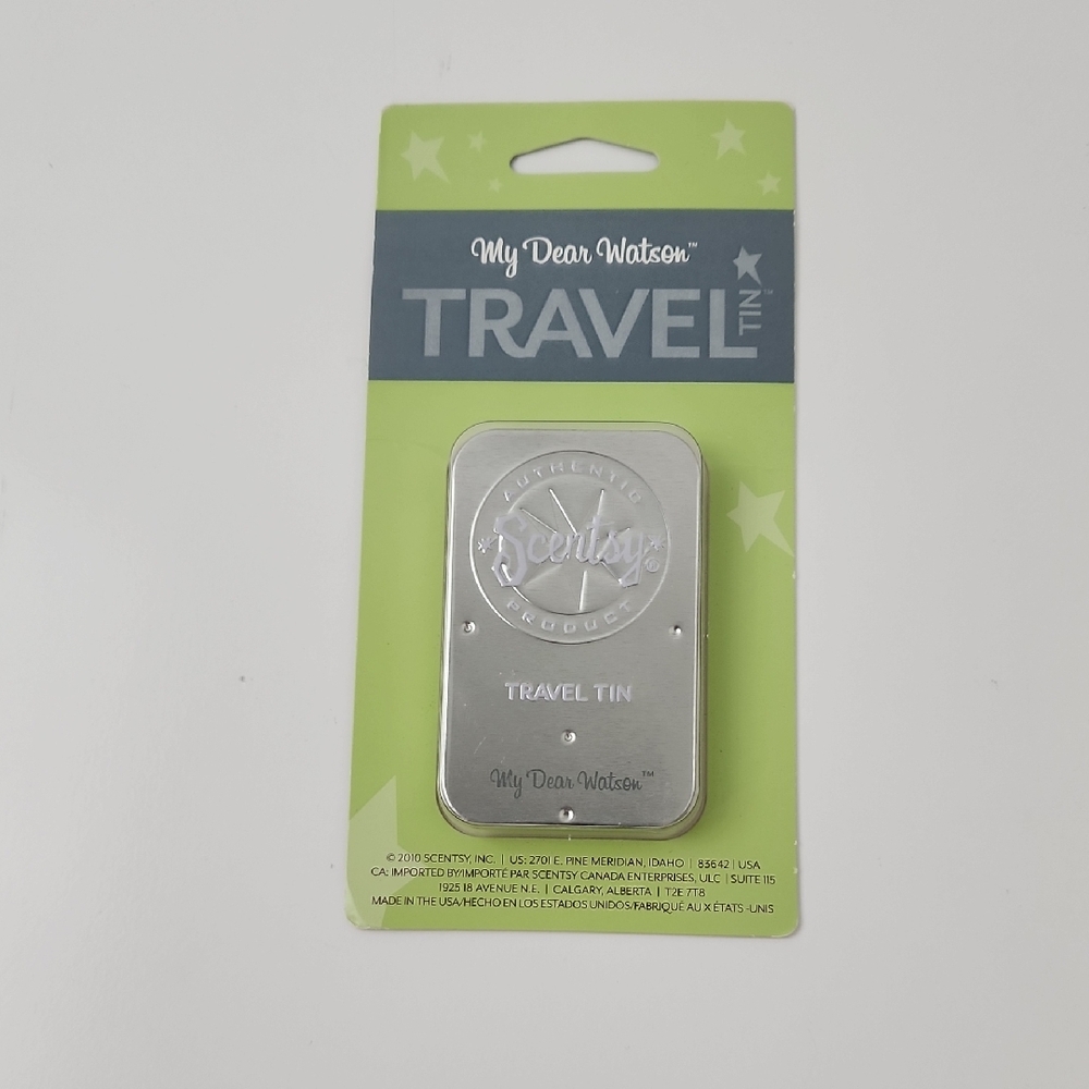 Scentsy My Dear Watson Travel Tin  Silver